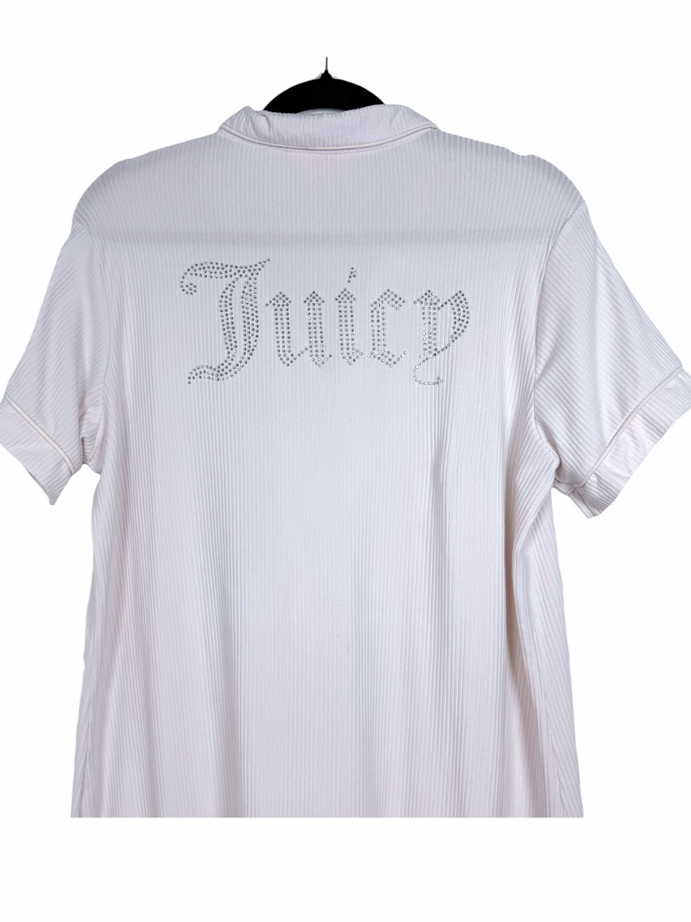Juicy Couture Pink Ribbed Sleep Shirt Rhinestone Y2K Pajama Large - Picture 7 of 10